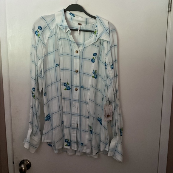 Free people button up blouse NEW - Picture 1 of 2